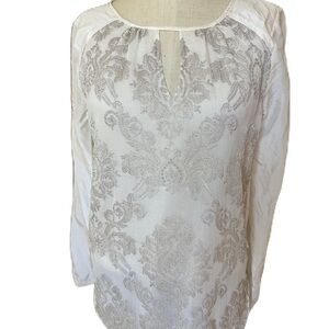 Sundance 100% Silk Embroidered Long Sleeve Blouse. Size small